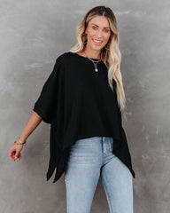 Effortless Cotton Blend Tee - Black Ins Street