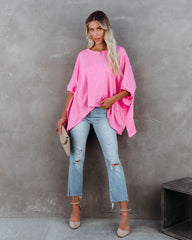 Effortless Cotton Blend Tee - Pink Ins Street