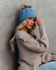 Elf Pom Beanie - Blue Ins Street