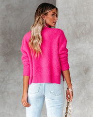 Emberley Fuzzy Knit Sweater - Magenta Ins Street