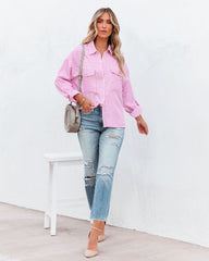 Embrace The Sun Striped Button Down Top - Pink Ins Street