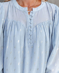 Embree Shimmer Babydoll Blouse - Powder Blue Ins Street