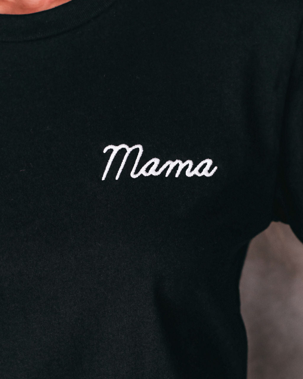 Embroidered Mama Cotton Blend Tee Ins Street