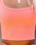 Energy Ribbed Knit Crop Tank - Coral Ins Street