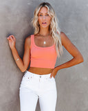 Energy Ribbed Knit Crop Tank - Coral Ins Street