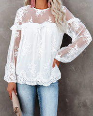 Jenna Embroidered Lace Blouse Ins Street