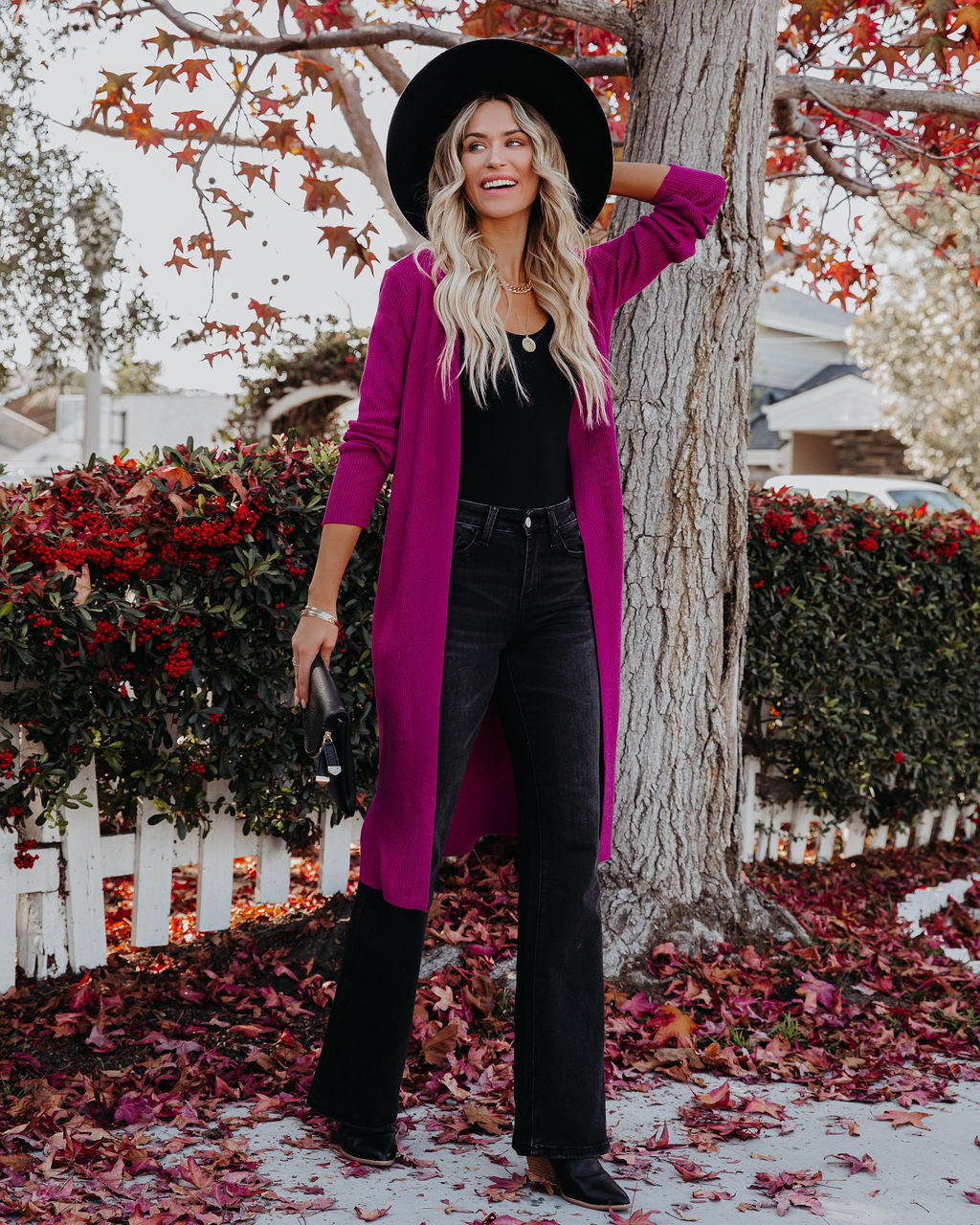 Erie Knit Duster Cardigan - Magenta - FINAL SALE Ins Street