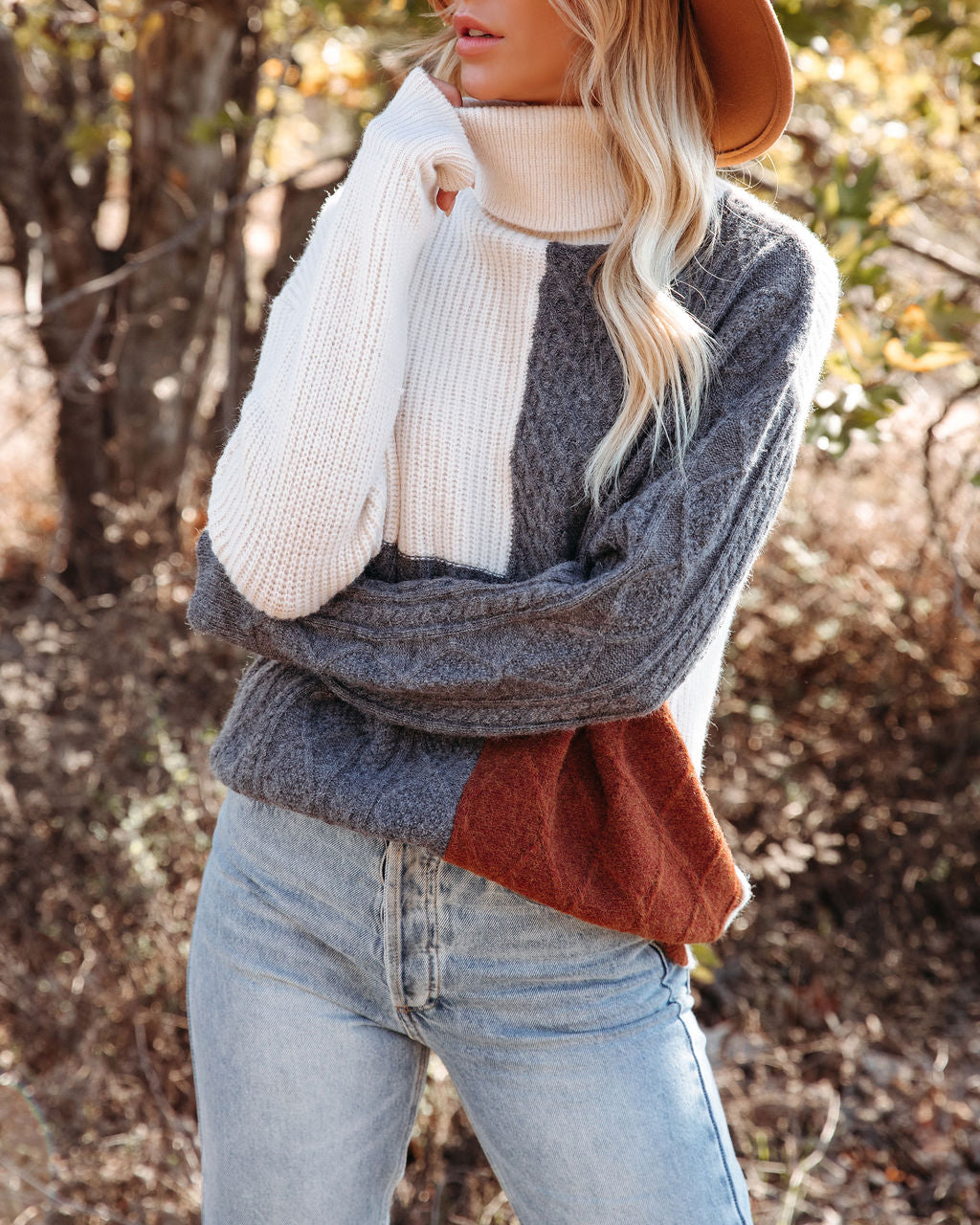 Esme Colorblock Turtleneck Sweater - Charcoal - FINAL SALE Ins Street