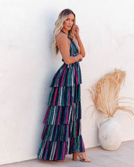 Esperanza Tiered Halter Maxi Dress Ins Street