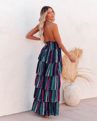 Esperanza Tiered Halter Maxi Dress Ins Street