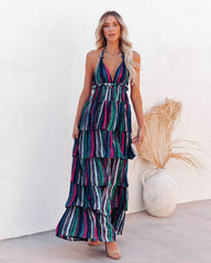 Esperanza Tiered Halter Maxi Dress Ins Street