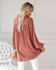 Everett Tie Front Button Down Tunic - Dark Mauve - FINAL SALE Ins Street