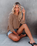 Extra, Extra Striped Knit Top - Camel Ins Street