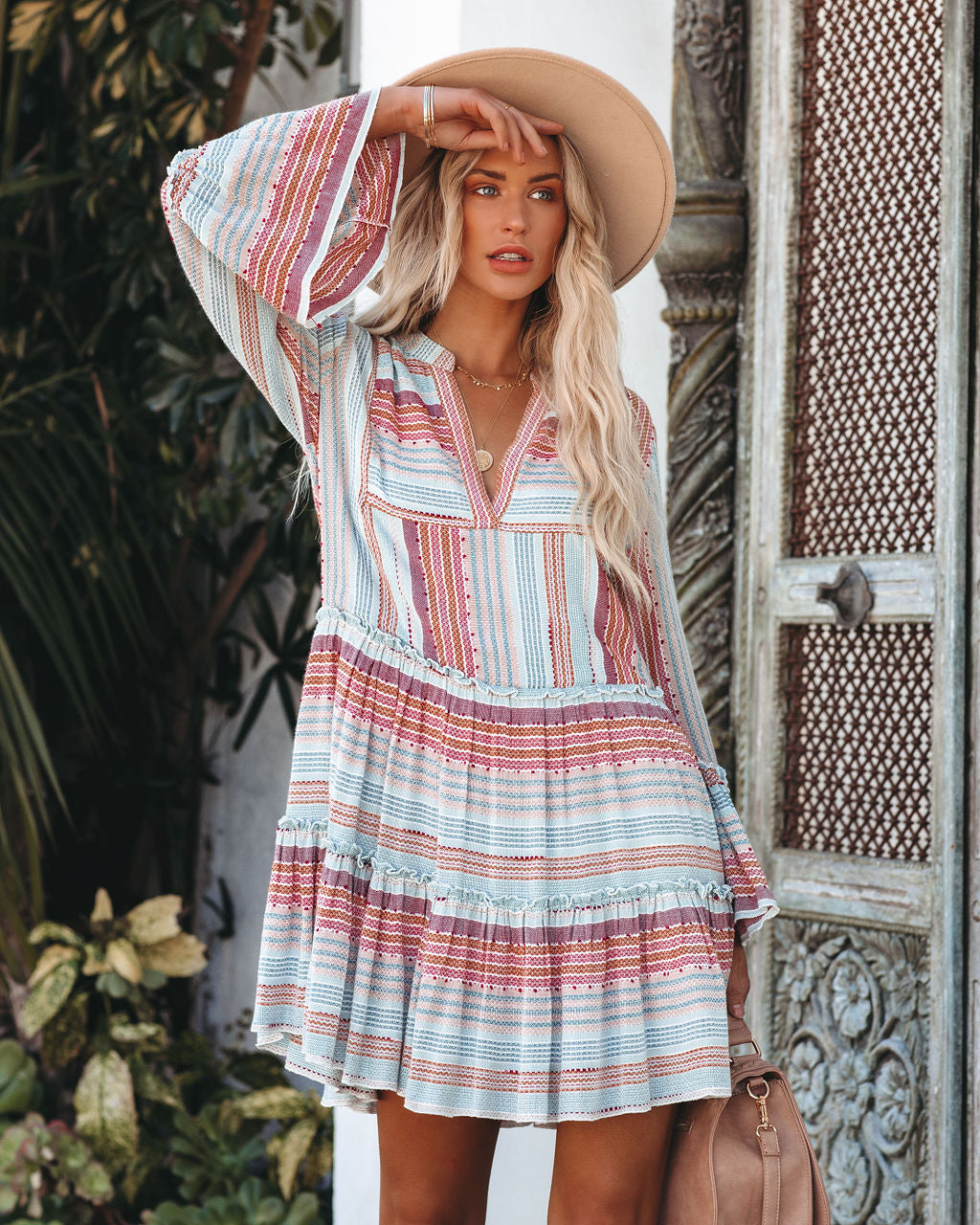 Ezzy Tiered Bell Sleeve Babydoll Dress Ins Street