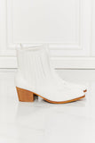 MMShoes Love the Journey Stacked Heel Chelsea Boot in White Ins Street