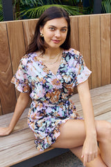 Petal Dew Full Size Floral Tie Belt Ruffled Romper Ins Street