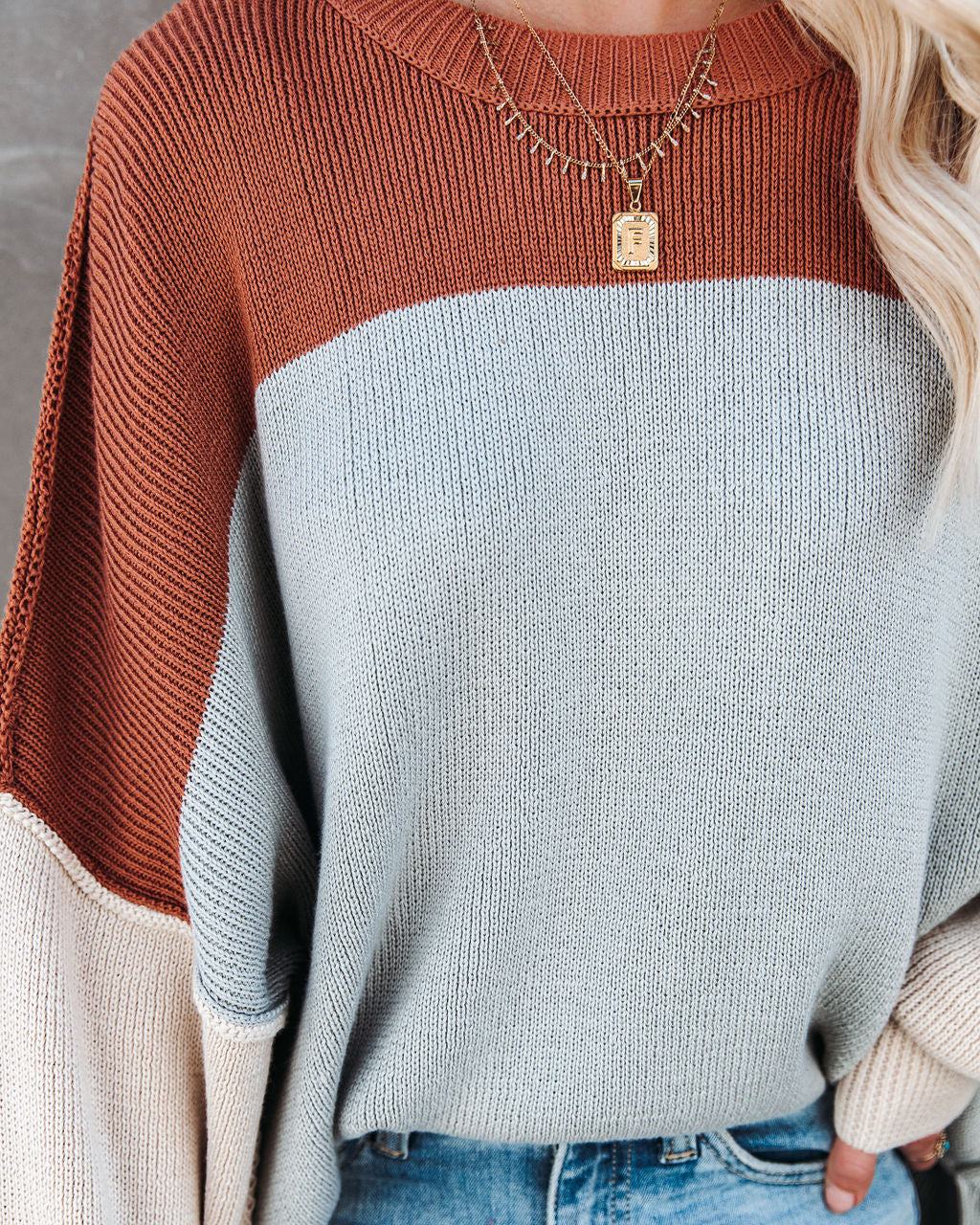 Fable Cotton Blend Colorblock Sweater Ins Street