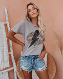 Face Like Thunder Distressed Cotton Leopard Tee Ins Street