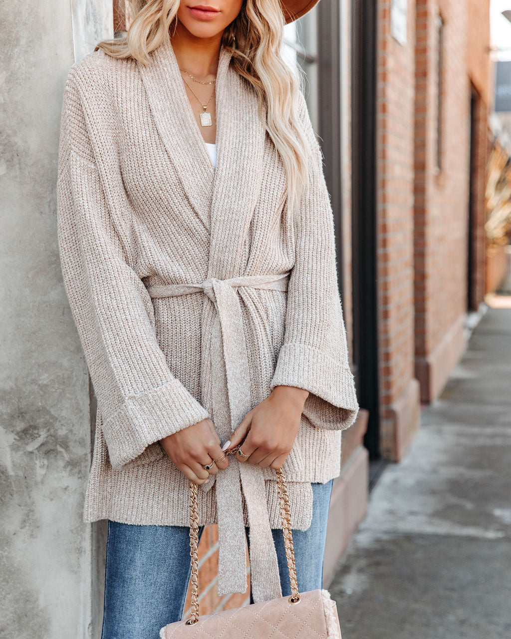 Fanning Belted Knit Cardigan - FINAL SALE Ins Street