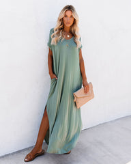 Farmers Market Pocketed Modal Maxi Dress - Dark Sage Ins Street