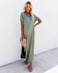 Farmers Market Pocketed Modal Maxi Dress - Dark Sage Ins Street