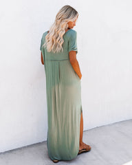 Farmers Market Pocketed Modal Maxi Dress - Dark Sage Ins Street