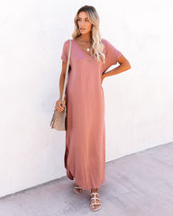 Farmers Market Pocketed Modal Maxi Dress - Marsala Ins Street