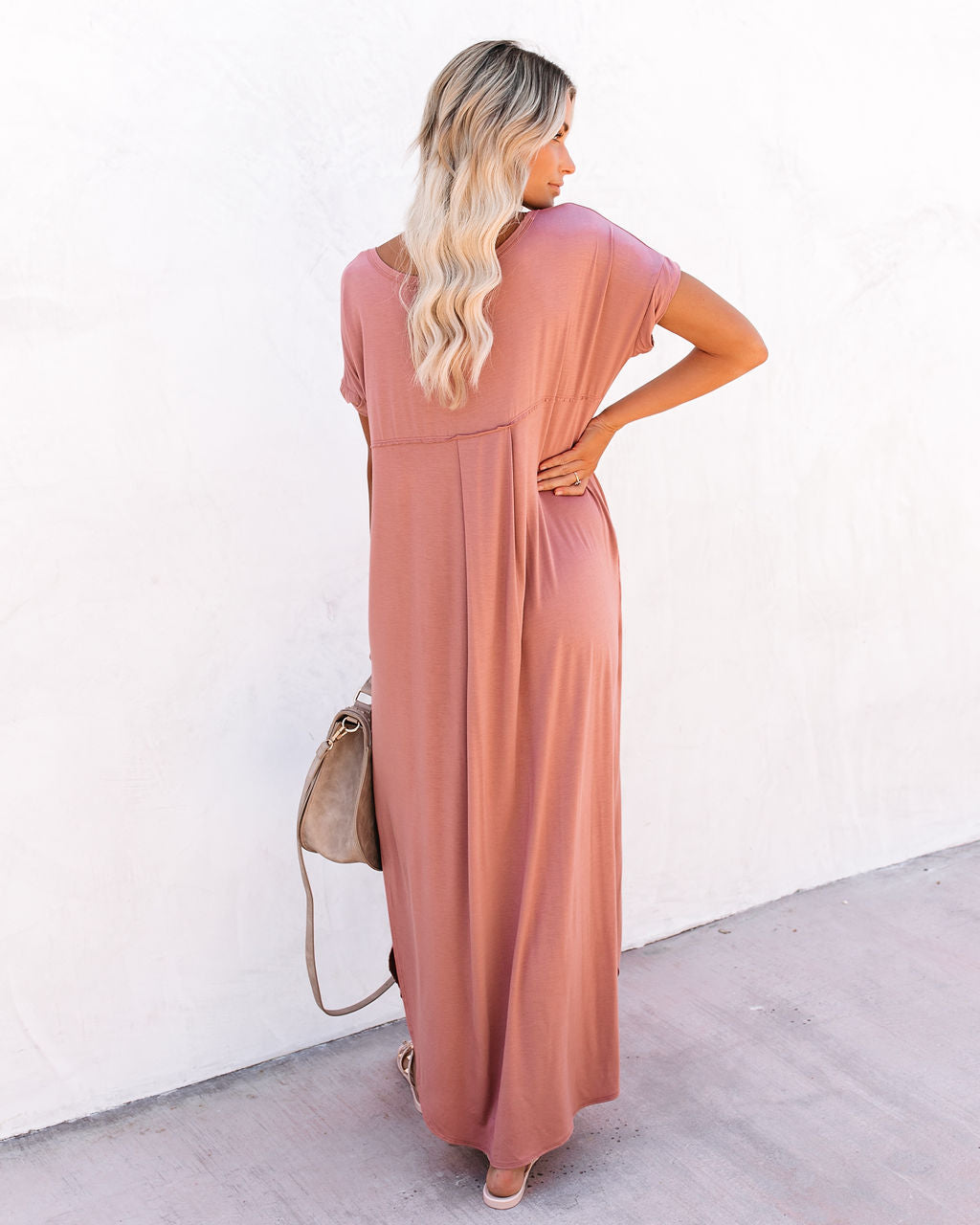 Farmers Market Pocketed Modal Maxi Dress - Marsala Ins Street