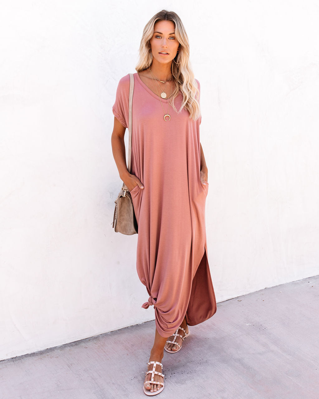 Farmers Market Pocketed Modal Maxi Dress - Marsala Ins Street