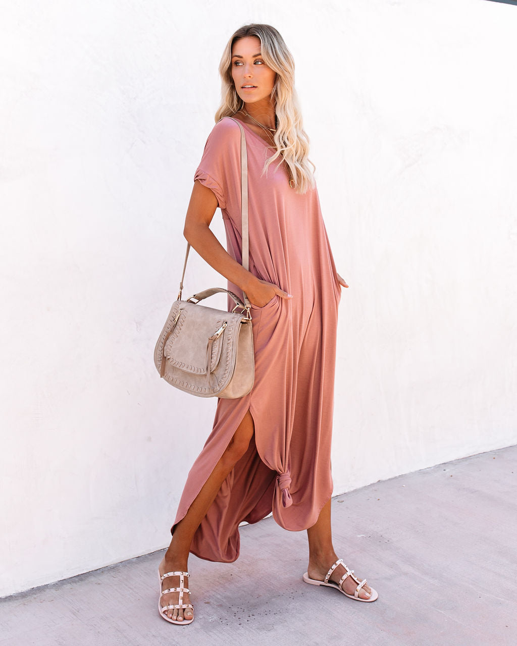 Farmers Market Pocketed Modal Maxi Dress - Marsala Ins Street