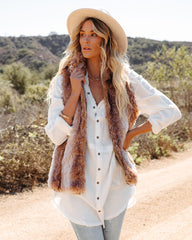 Faux Fur Pocketed Parker Vest Ins Street