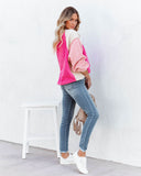 Fayette Cotton Blend Colorblock Pullover - Pink Ins Street