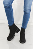 MMShoes Work For It Matte Lug Sole Chelsea Boots in Black Ins Street