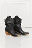 MMShoes Better in Texas Scrunch Cowboy Boots in Black Ins Street