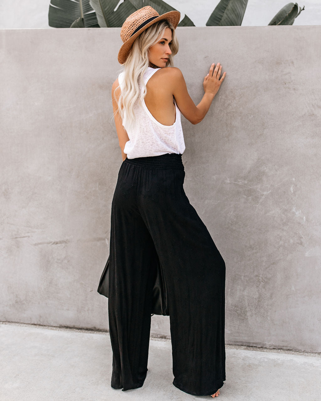 Feeling Free Smocked Embroidered Pants Ins Street