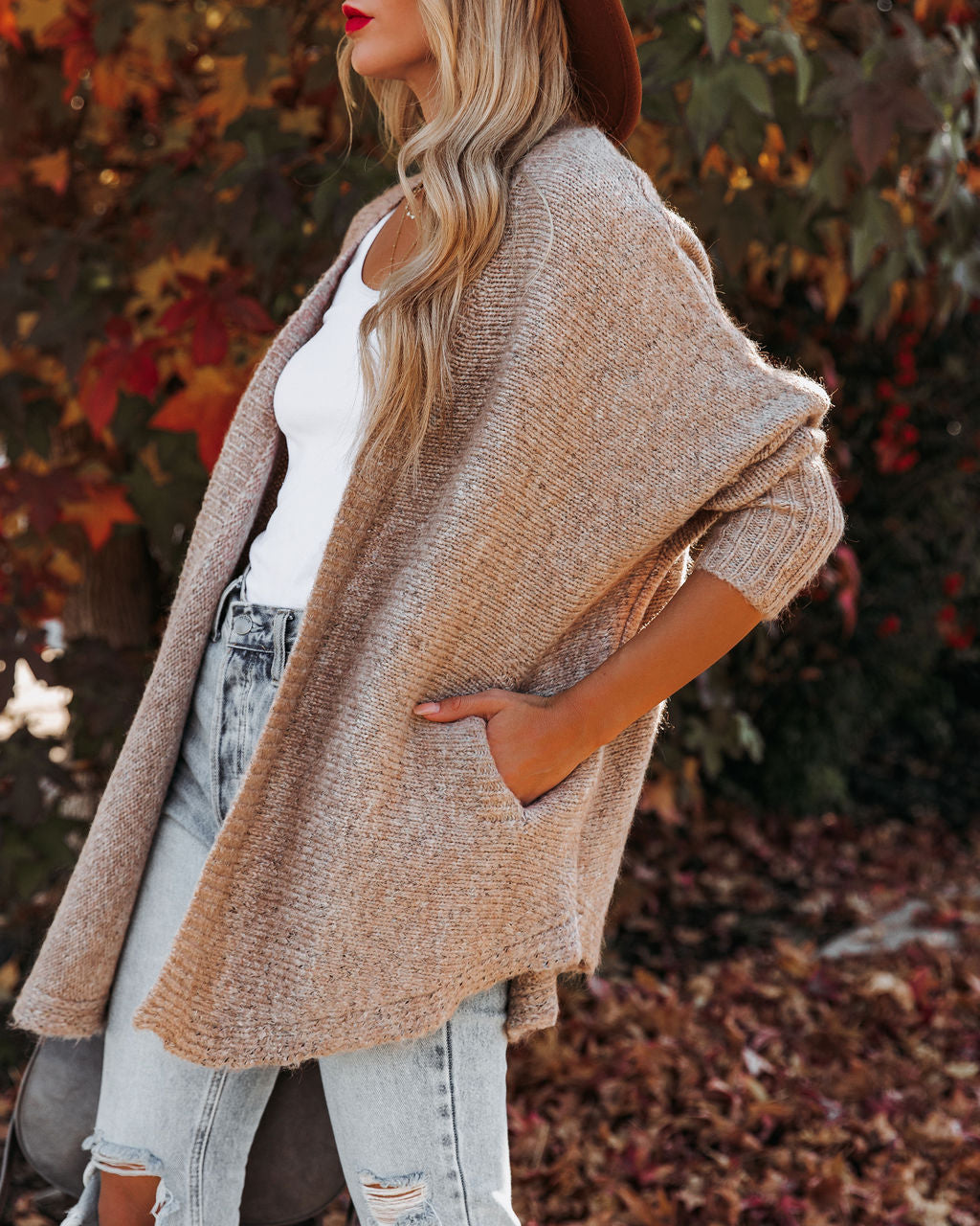 Fenix Pocketed Knit Cardigan - Taupe - FINAL SALE Ins Street