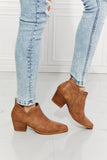 MMShoes Trust Yourself Embroidered Crossover Cowboy Bootie in Caramel Ins Street
