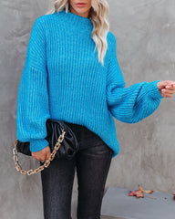 Fields Of Fall Cotton Blend Sweater - Blue Ins Street