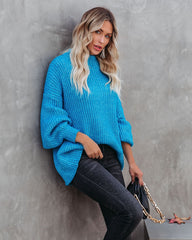 Fields Of Fall Cotton Blend Sweater - Blue Ins Street