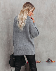 Fields Of Fall Cotton Blend Sweater - Charcoal Ins Street