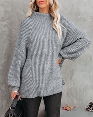 Fields Of Fall Cotton Blend Sweater - Charcoal Ins Street