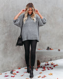 Fields Of Fall Cotton Blend Sweater - Charcoal Ins Street