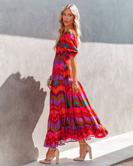 Fiesta Smocked Puff Sleeve Maxi Dress Ins Street