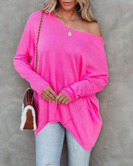 First To Know Cotton Blend Sweater - Pink Ins Street