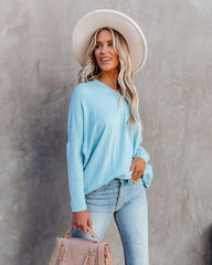 First To Know Cotton Blend Sweater - Sky Blue Ins Street