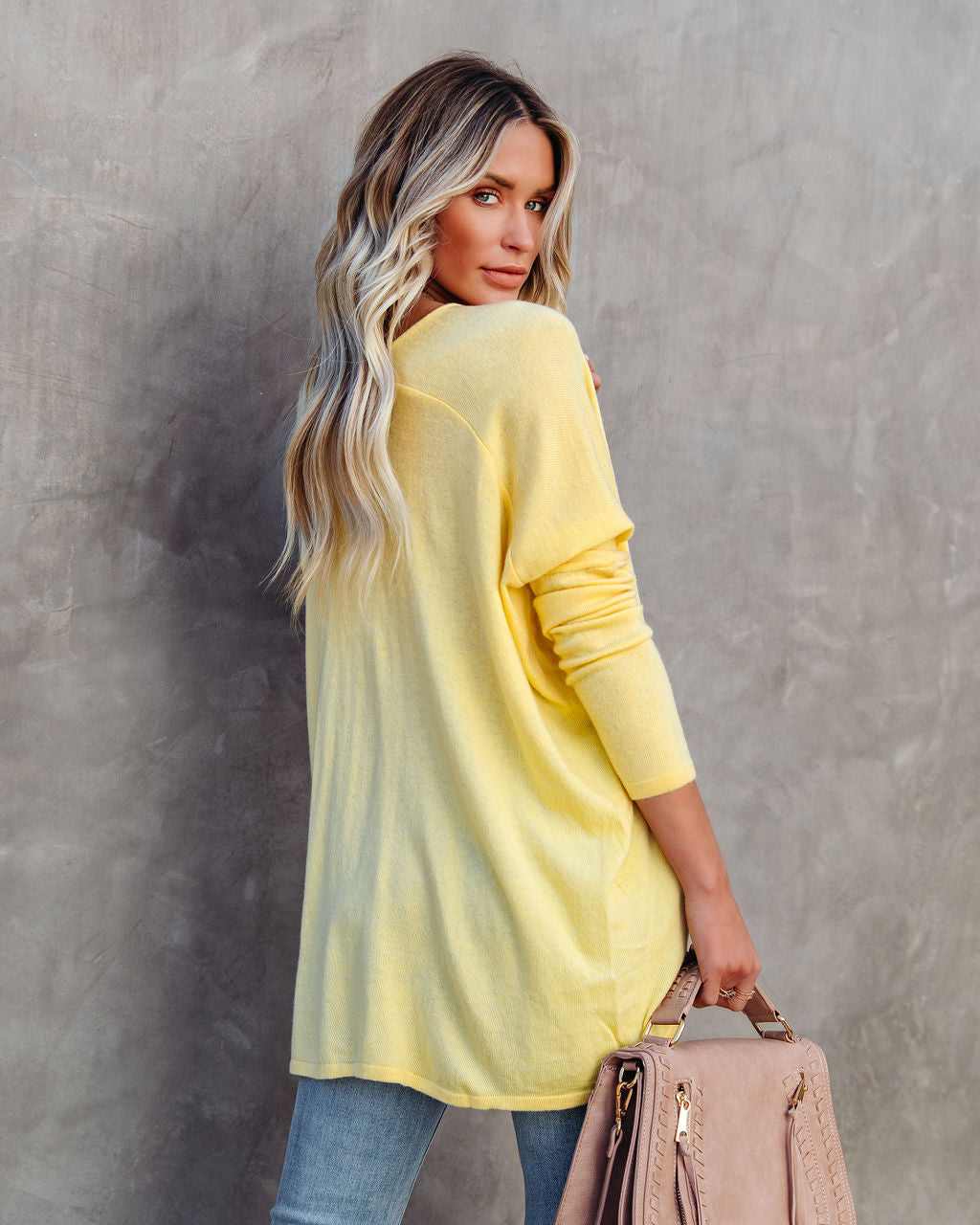 First To Know Cotton Blend Sweater - Yellow Ins Street