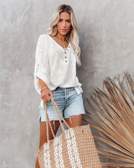 Float By Lightweight Henley Sweater - Cream Ins Street