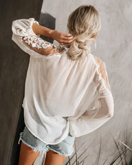 Formal Invitation Lace Blouse - Cream Ins Street