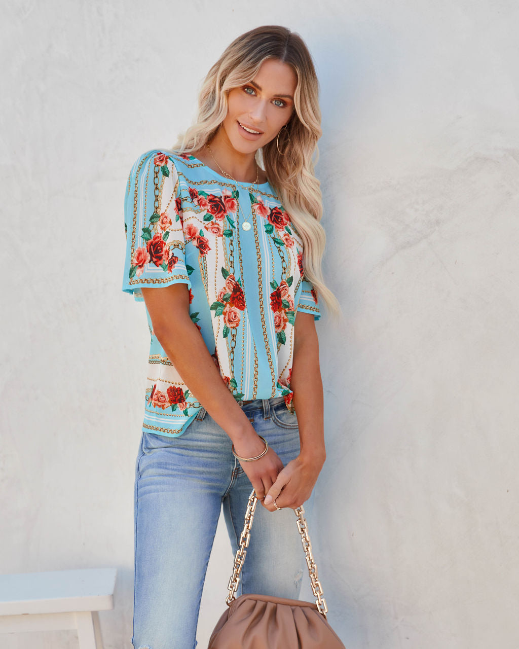 For The Girls Floral Short Sleeve Blouse Ins Street