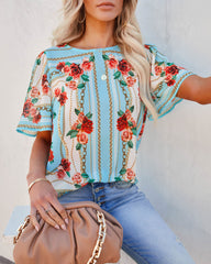 For The Girls Floral Short Sleeve Blouse Ins Street